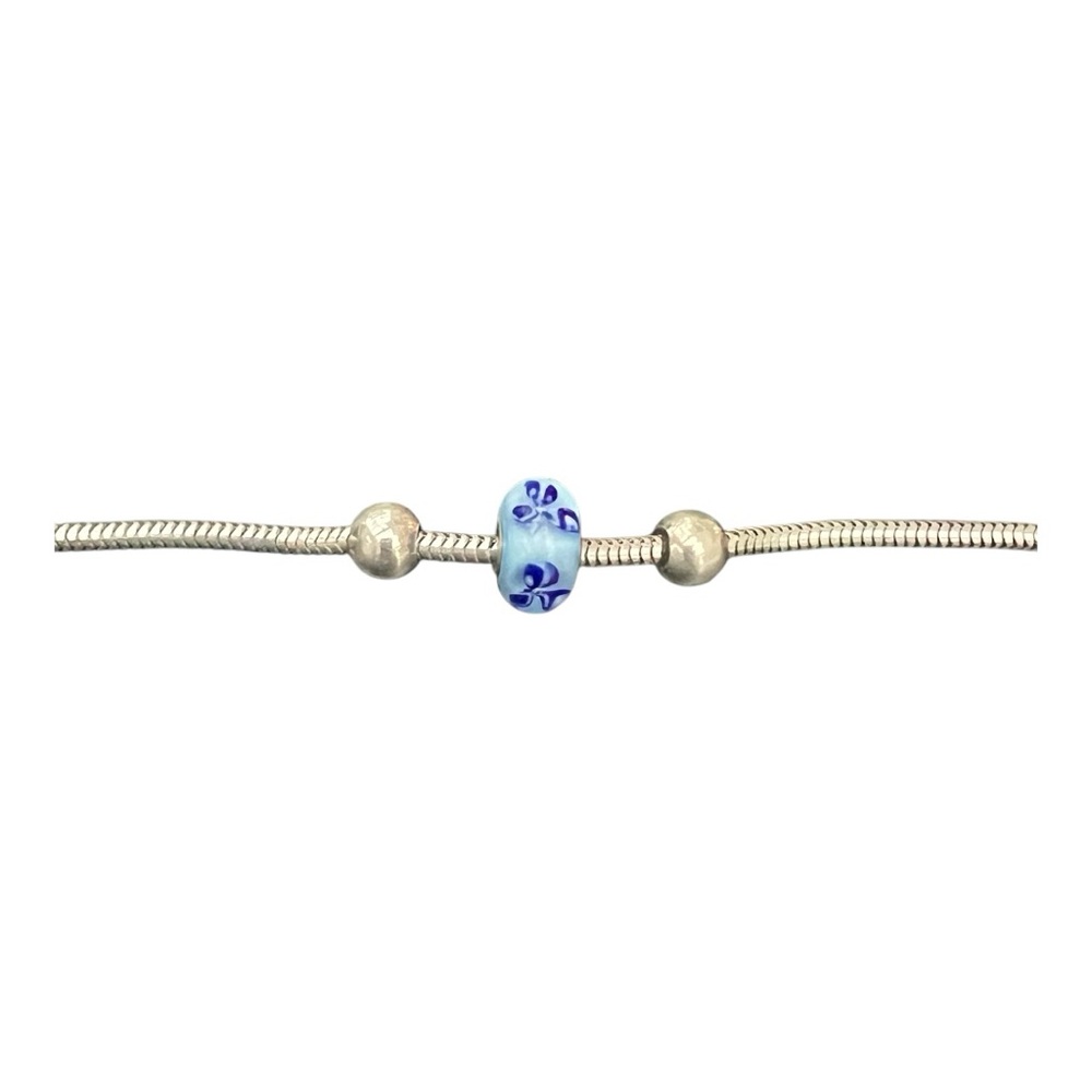 Trollbeads Light Blue Flower Charm - Bracelet Not Included